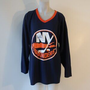 Mens S & L NY Islanders Blue, Orange Signed Jersey One Size